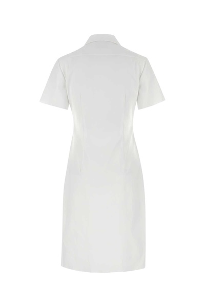 Miu Miu Woman White Poplin Shirt Dress