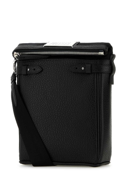 Black Leather 5ac Camera Bag Vertical Crossbody Bag