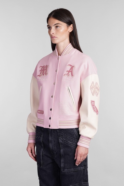 Bomber In Rose-pink Wool