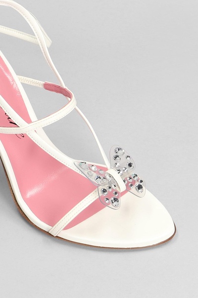 Butterfly 111 Sandals In White Leather