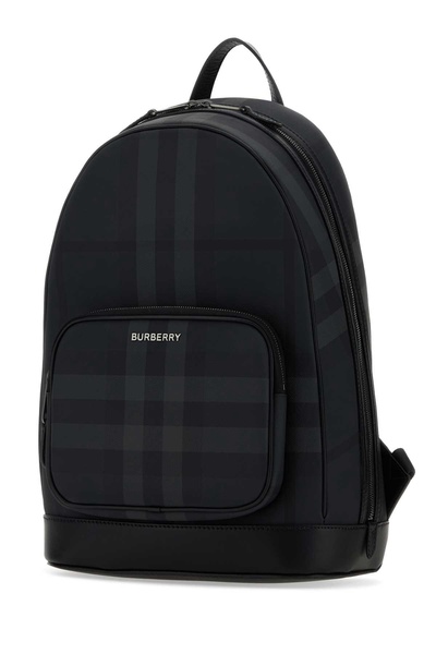 Burberry Logo Printed Checked Backpack