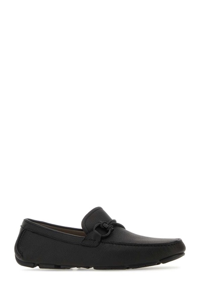 Salvatore Ferragamo Man Black Leather Front Loafers