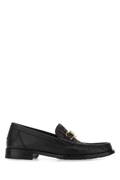 Multicolor Leather And Fabric Loafers