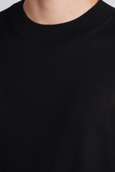 T-shirt In Black Wool