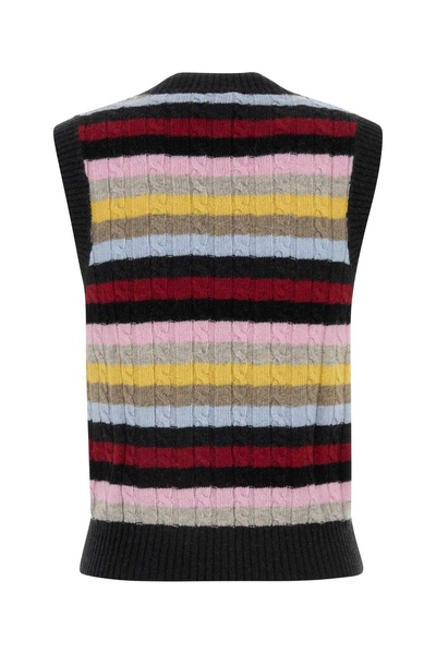 Embroidered Wool Blend Vest