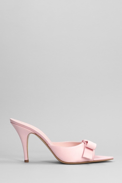 Honorine Slipper-mule In Rose-pink Satin