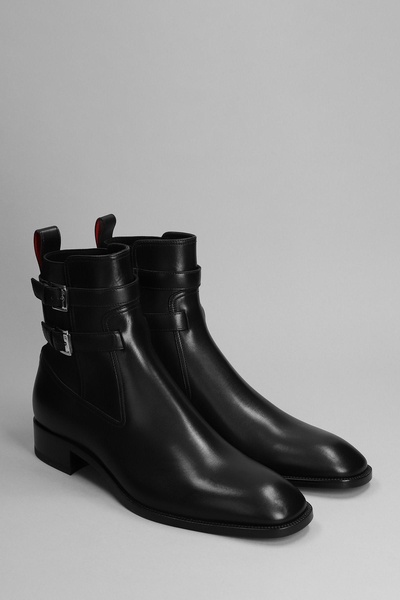 Sahni Horse Flat Ankle Boots In Black Leather