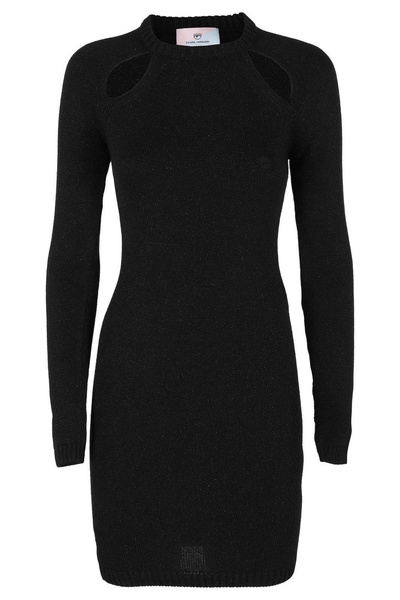 Chiara Ferragni Cut-Out Crewneck Knitted Mini Dress