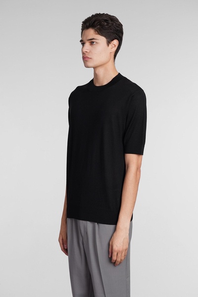 T-shirt In Black Wool