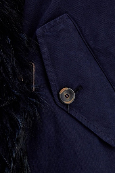 Midnight Blue Stretch Cotton Parka