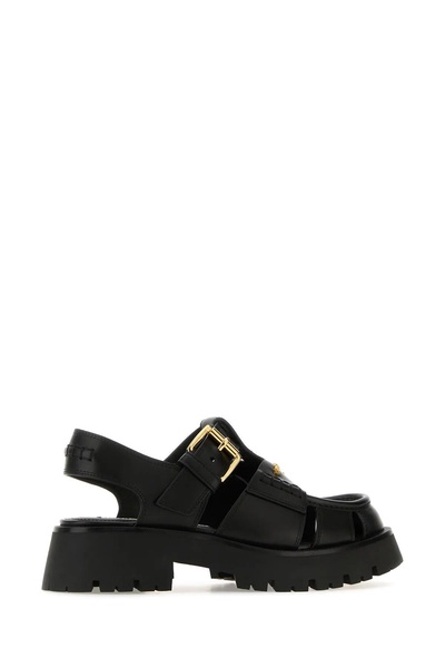 Black Leather Carter Sandals