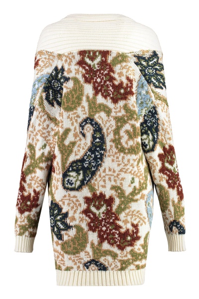 paisley jacquard-knit cardigan