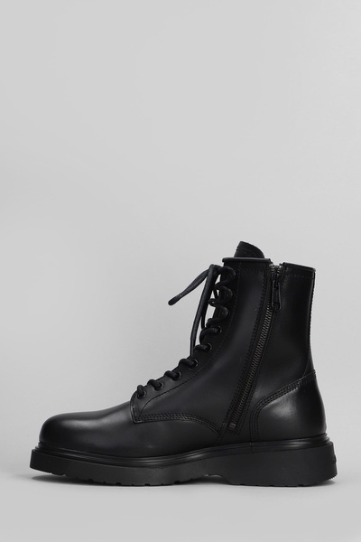 Combat Boots In Black Leather