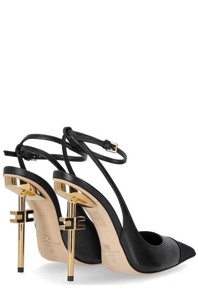 Sculpted Heel Slingback Pumps