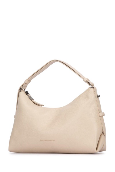 Brunello Cucinelli Logo Printed Zipped Tote Bag