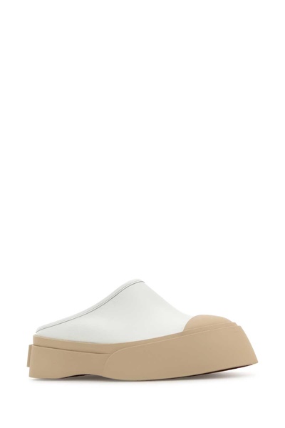 Marni Woman White Leather Pablo Slippers