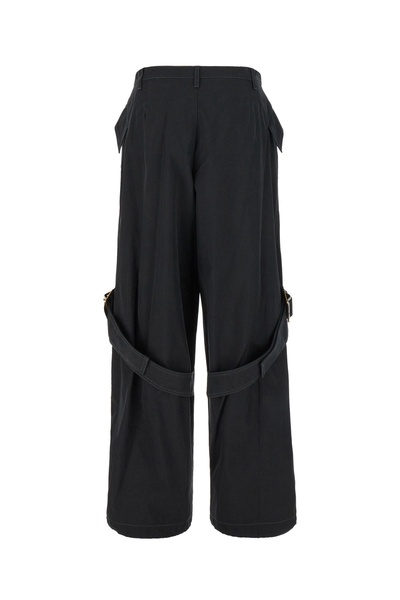 Black Cotton Blend Cargo Pant