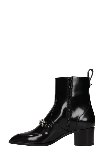 Mayerswing High Heels Ankle Boots In Black Leather