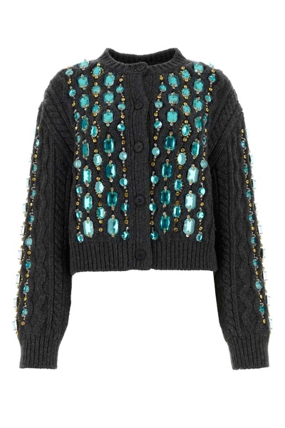 Miu Miu Embellished Button-Up Cardigan