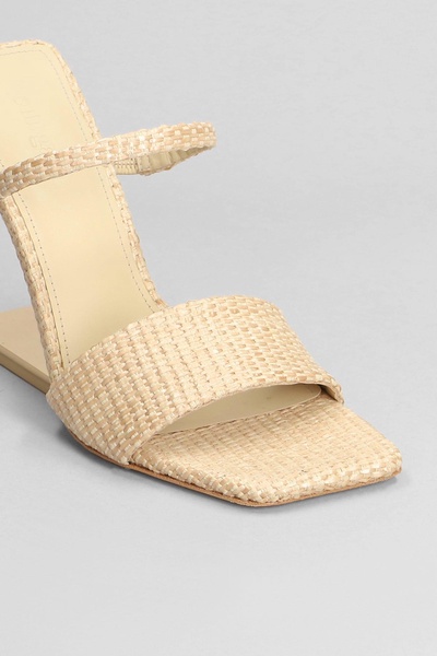 Rene Slipper-mule In Gold Raffia