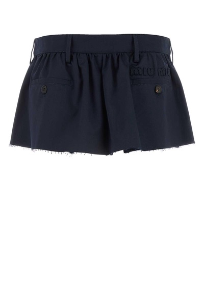 Midnight Blue Cotton Mini Skirt