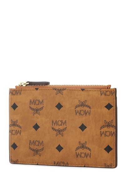 Mcm Unisex Printed Canvas Aren Card Holder