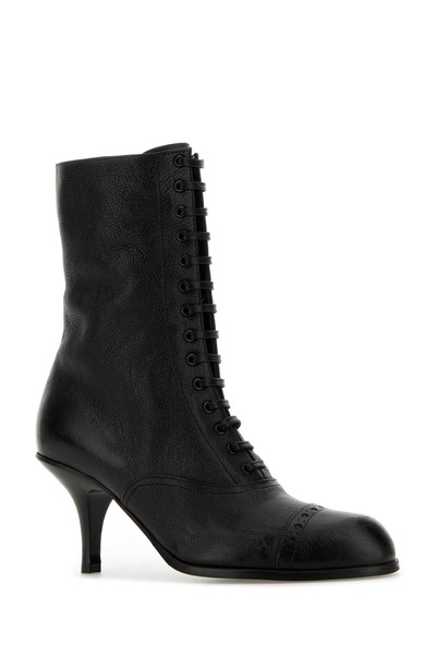 Black Leather Ankle Boots