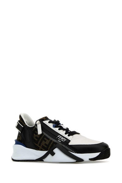 'Fendi Flow' Multicolor Low-Top Sneaker with Logo Detail in Leather Man