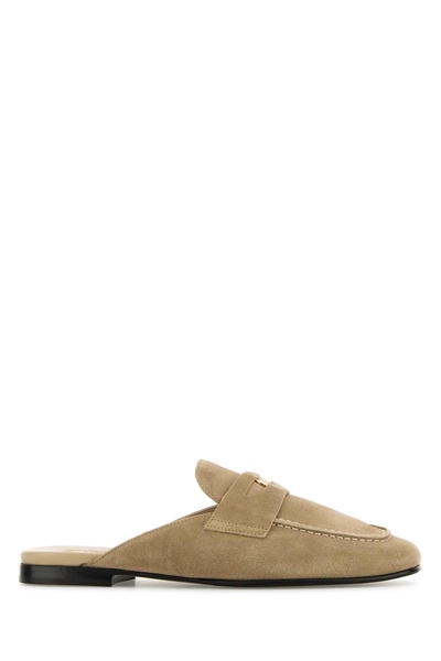 Miu Miu Woman Beige Suede Slippers