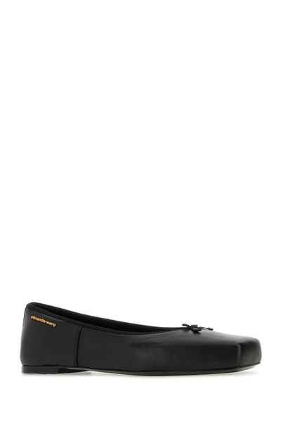 Black Leather Billie Ballerinas