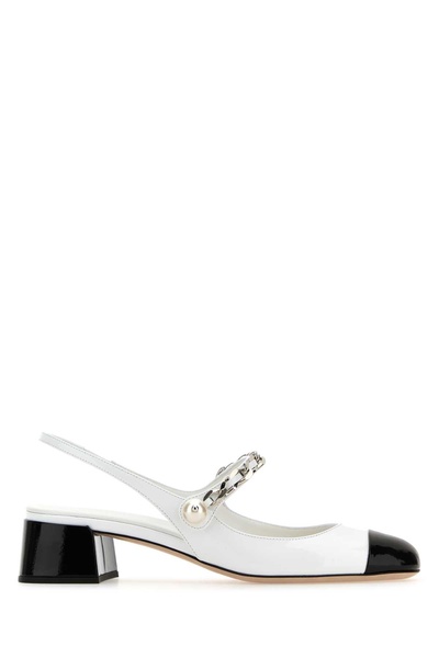 Miu Miu Woman White Leather Pumps