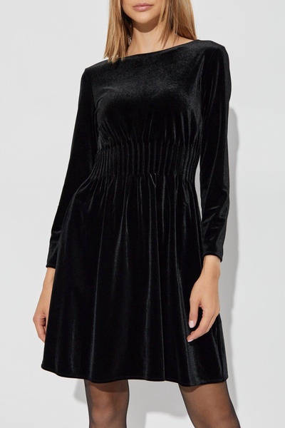 Velvet Dress With Long Sleeves Emporio Armani