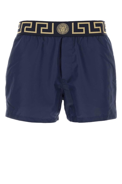 Versace Man Blue Polyester Swimming Shorts