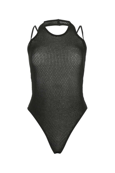 Black Stretch Viscose Blend Bodysuit