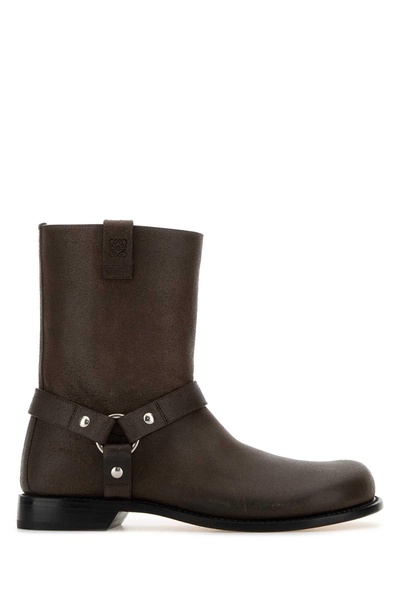 Dark Brown Leather Campo Biker Boots