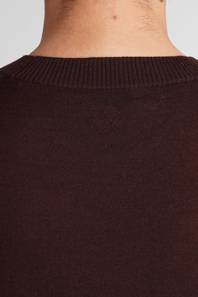 T-shirt In Brown Wool