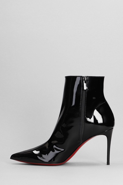 Sporty Kate Booty High Heels Ankle Boots In Black Patent Leather