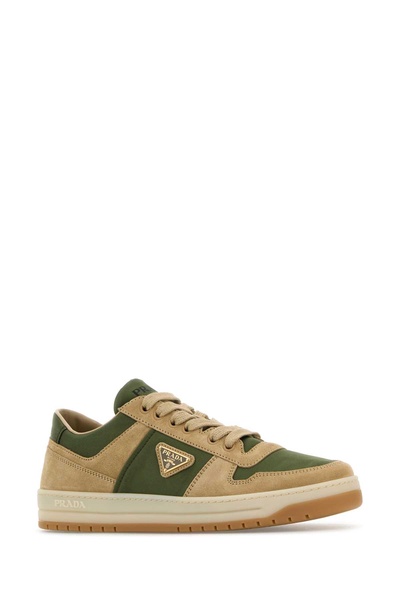 Two-tone Suede And Fabric Downtown Sneakers