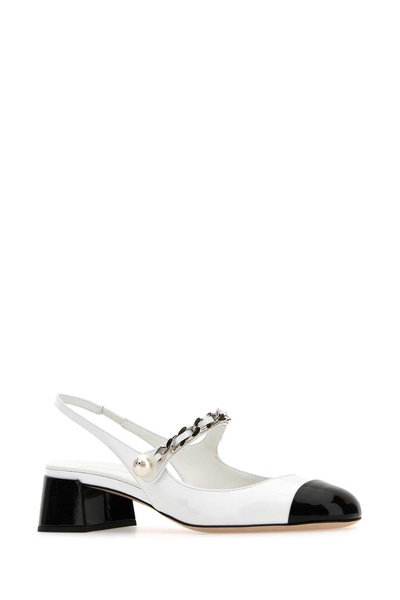 Miu Miu Woman White Leather Pumps