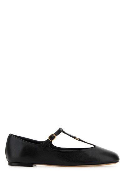 Chloe Woman Black Leather Marcie Ballerinas