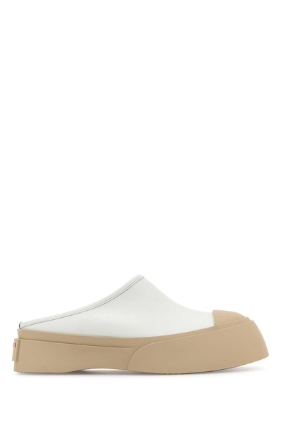 Marni Woman White Leather Pablo Slippers