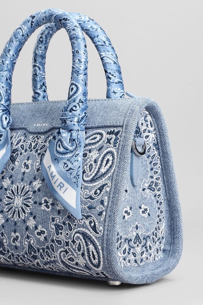 Shoulder Bag In Blue Cotton