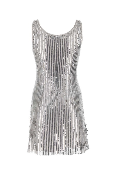 Alberta Ferretti Sequinned Sleeveless Mini Dress