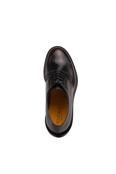 Doucal's Derby Lace-ups In Dark Brown Leather