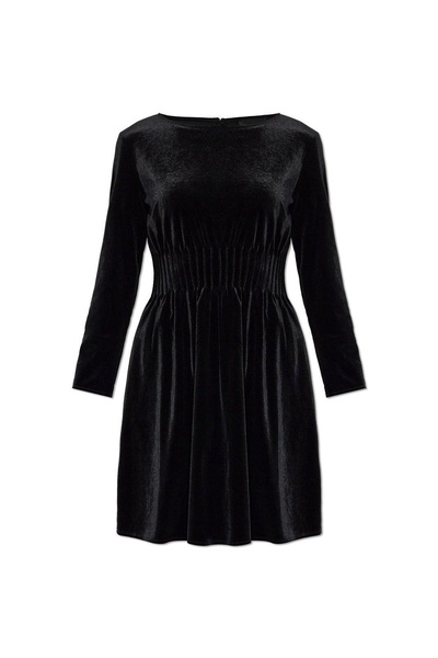 Velvet Dress With Long Sleeves Emporio Armani