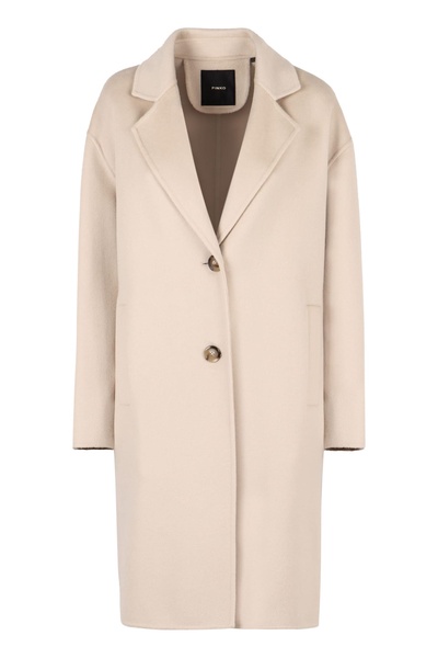 Pinko Cacciavite Single-Breasted Wool Coat