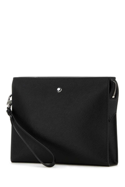 Black Leather Sartorial Clutch