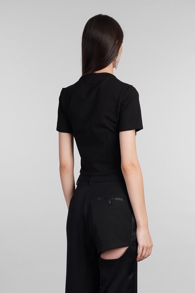 T-shirt In Black Rayon