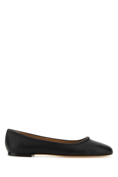 Black Leather Marcie Ballerinas