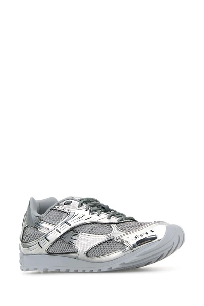 Silver Mesh And Rubber Orbit Sneakers